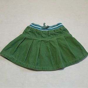 Mini Boden Pleated Green Corduroy Skirt Youth Kids Girls Sz 7-8Y